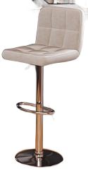 Стул барный BC-101 (каркас хром тк. капучино/Velvet HLR-7)
